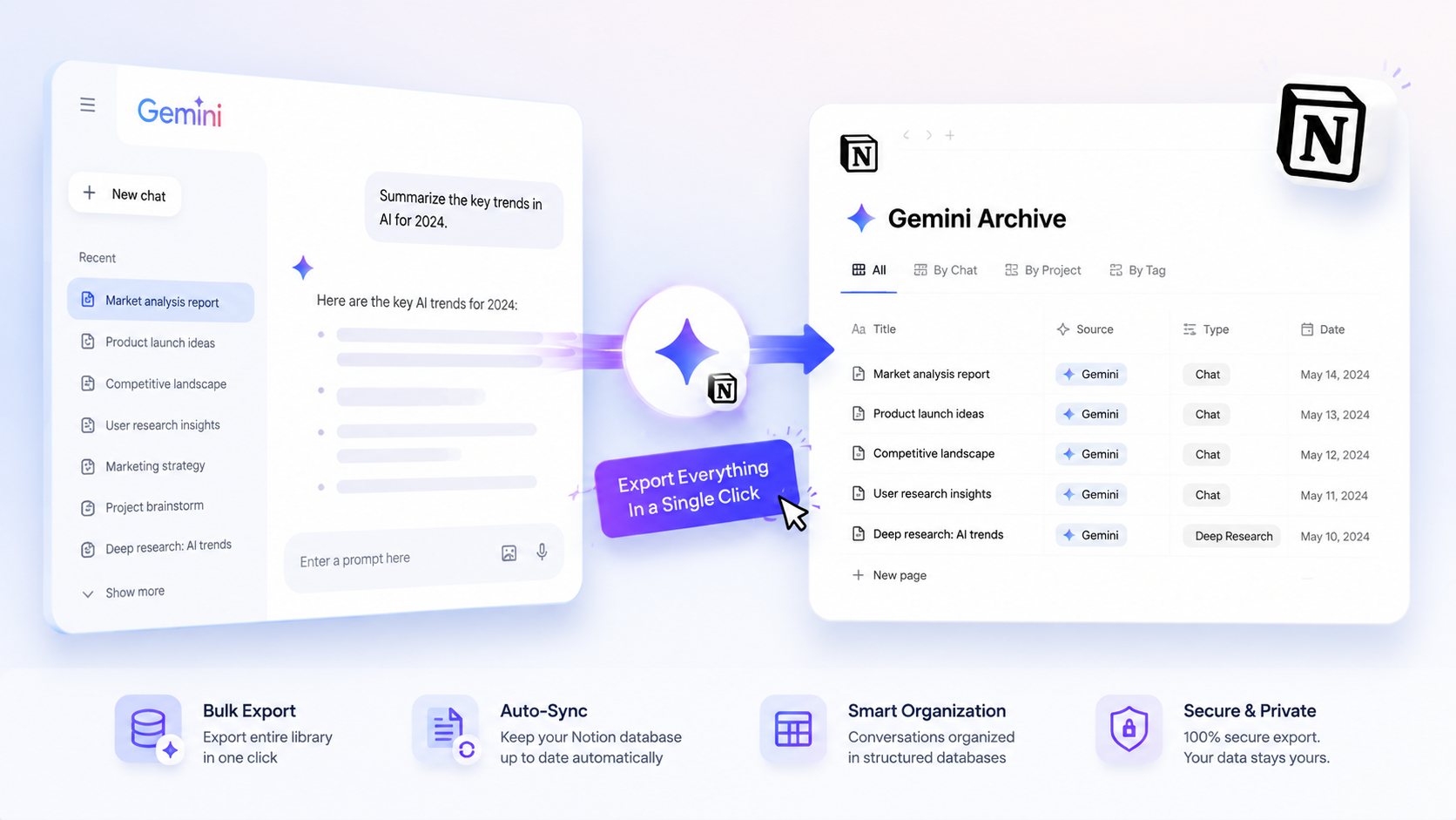 Export Gemini to Notion